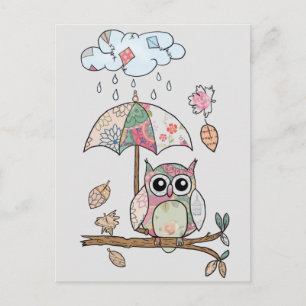 Eule im Regen Postcard