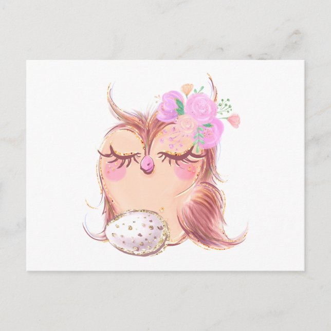Eule Uhu Eier owl eggs Postcard (Front)