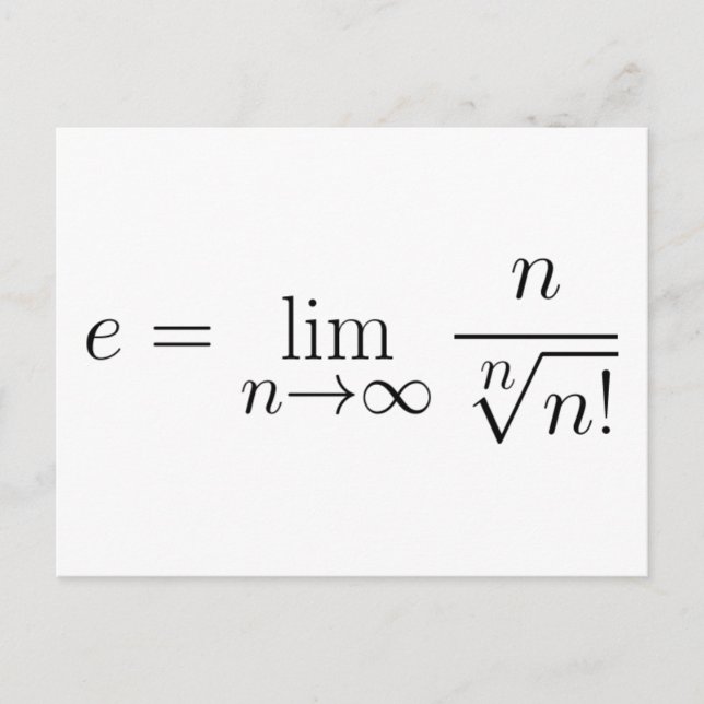 Euler's constant by Stirling's equation Postcard (Front)