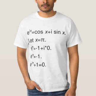 Euler's Formula, Derivation of Identity T-Shirt