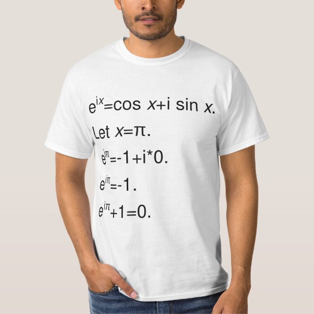 Euler's Formula, Derivation of Identity T-Shirt (Front)