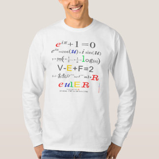 Euler's Formula, Men's Long Sleeved Math T-Shirt: T-Shirt
