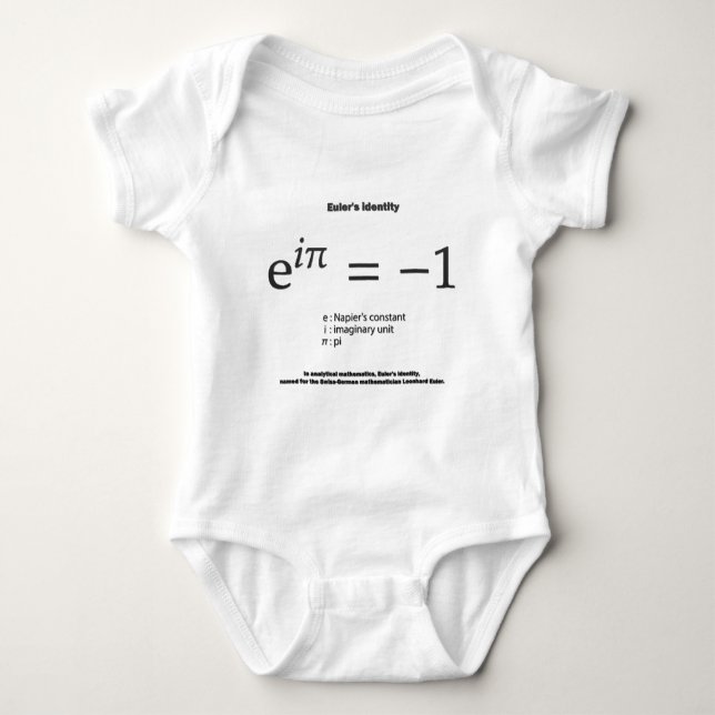 Euler's identity: Euler's formula: mathematics Baby Bodysuit (Front)