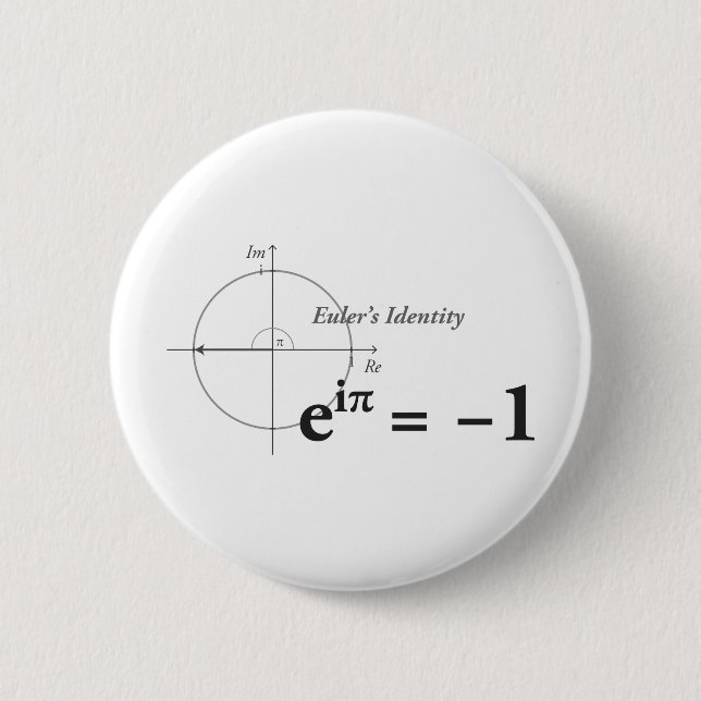 Euler's Identity Math Formula 6 Cm Round Badge (Front)