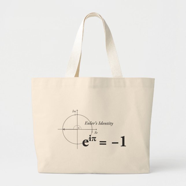 Euler's Identity Math Formula Large Tote Bag (Front)