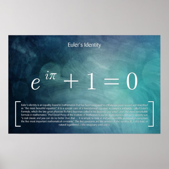 Euler's Identity - Math Poster (Front)
