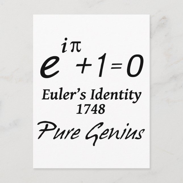 Euler's Identity Postcard (Front)