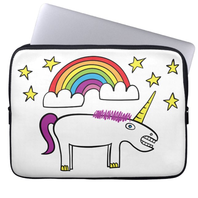 Eunice the Unicorn - 13" Neoprene Laptop Sleeve (Front)