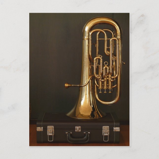 Euphonium musical instrument with notation postcard (Front)