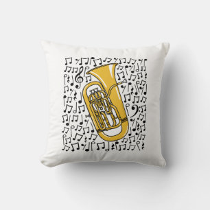 Euphonium Musical Notes Brass Musician Cushion