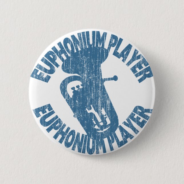 Euphonium Player 6 Cm Round Badge (Front)
