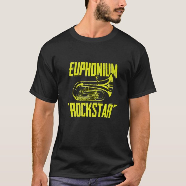 Euphonium Rockstar Player Music Instrument Apparel T-Shirt (Front)