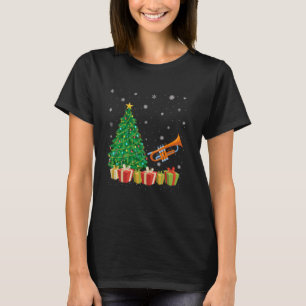 Euphonium Xmas Tree Lighting Santa Hat Euphonium C T-Shirt