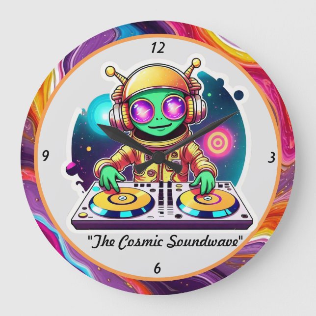 "Euphoric Alien Beats" Large Clock (Front)