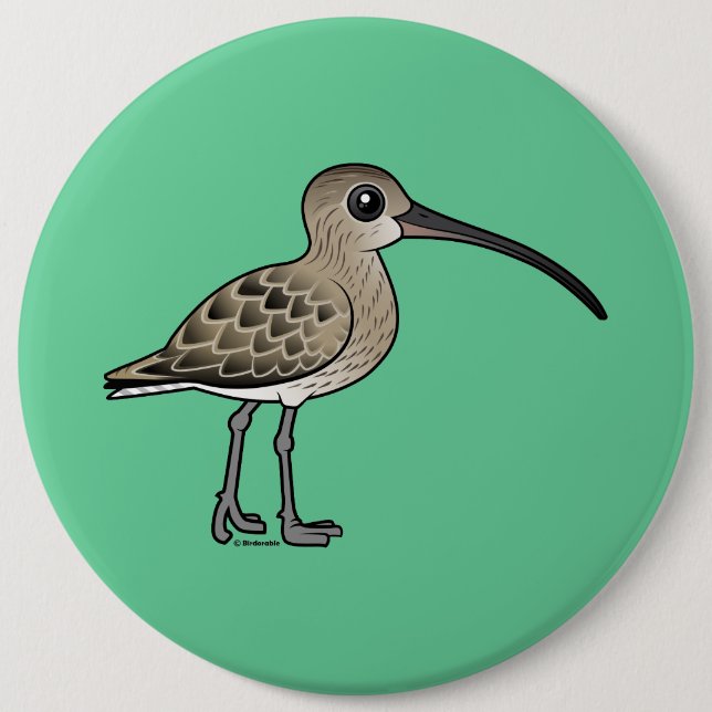 Eurasian Curlew 6 Cm Round Badge (Front)