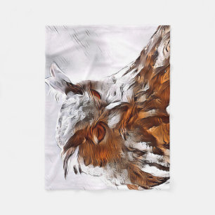 Eurasian eagle-owl digitally fleece blanket