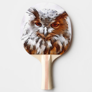 Eurasian eagle-owl digitally ping pong paddle