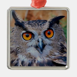 Eurasian Eagle Owl Metal Tree Decoration