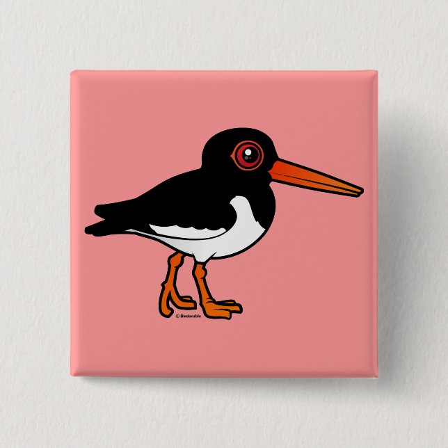 Eurasian Oystercatcher 15 Cm Square Badge (Front)