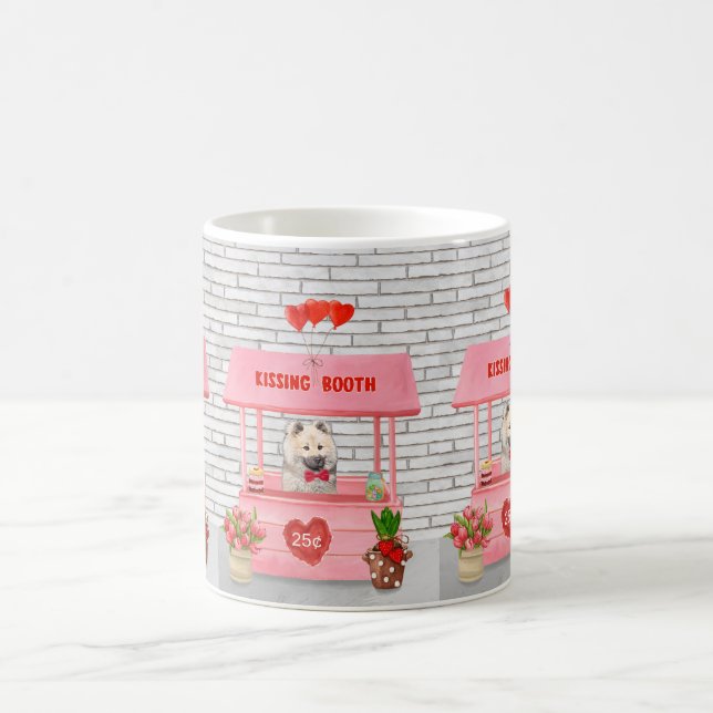 Eurasier Dog Valentine's Day Kissing Booth Coffee Mug (Center)