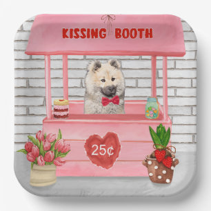 Eurasier Dog Valentine's Day Kissing Booth Paper Plate