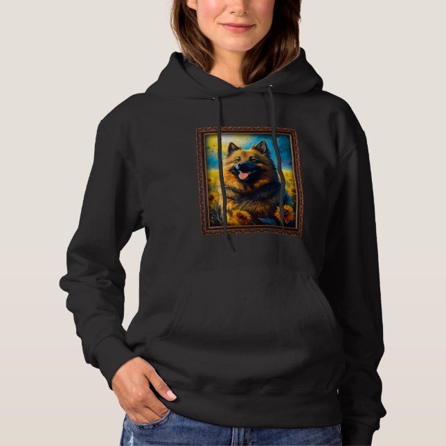 Eurasier Painting Sunflower Flower Mom Women Flora Hoodie (Front)