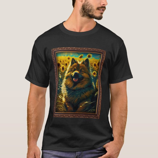 Eurasier Painting Sunflower Flower Mom Women Flora T-Shirt (Front)