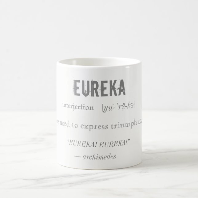 Eureka Definition Archimedes Principle Science Coffee Mug (Center)