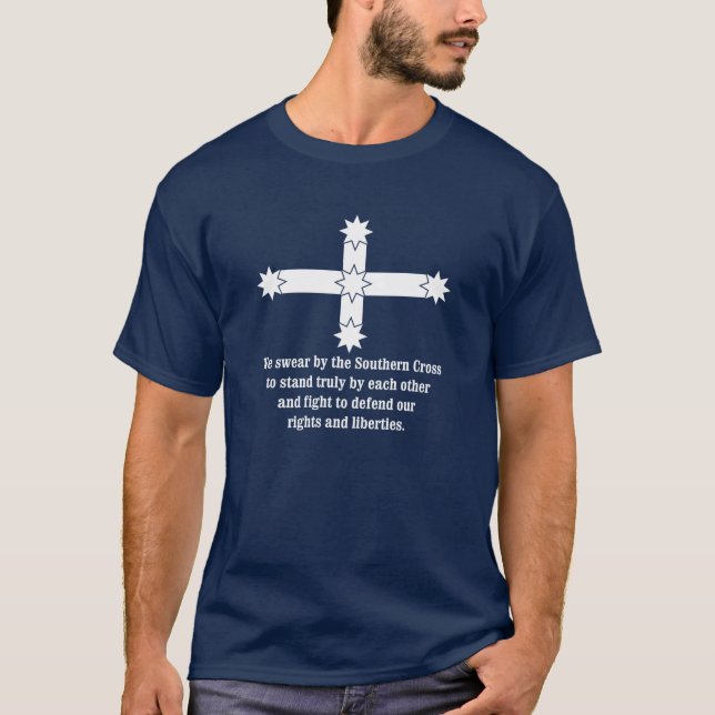 Eureka Flag with Diggers Oath T-Shirt (Front)