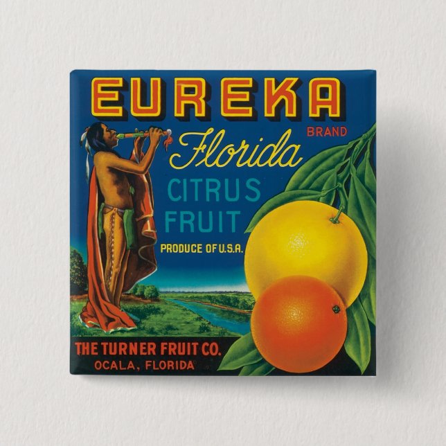 Eureka Florida Citrus Fruit 15 Cm Square Badge (Front)