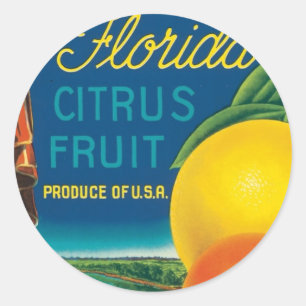Eureka Florida Citrus Fruit Classic Round Sticker