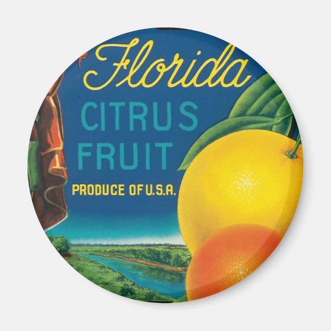 Eureka Florida Citrus Fruit Magnet (Front)