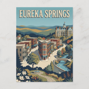Eureka Springs Arkansas Ozarks Vintage Poster Postcard