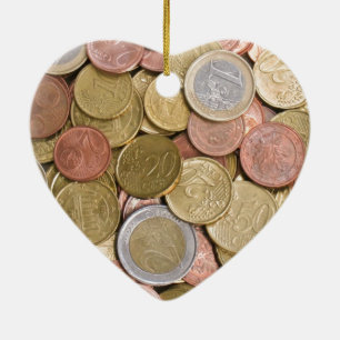 Euro Cents Ceramic Ornament