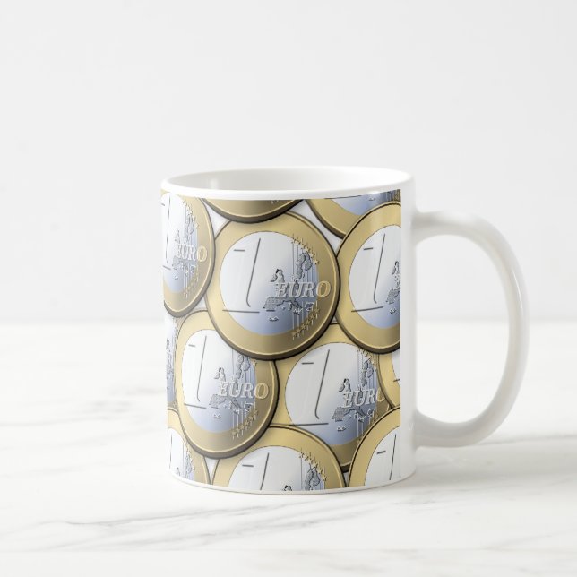 Euro Coins mug - choose style & colour (Right)