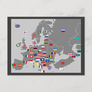 euro flags postcard