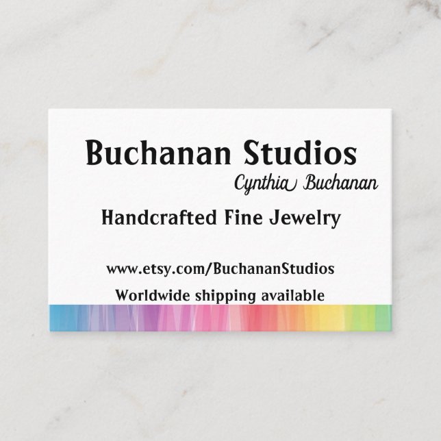 Euro Large Personalise Text Women's Grab Attention Business Card (Front)