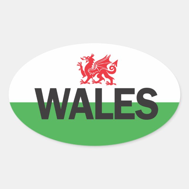 Euro Oval Wales Car Sticker (Front)