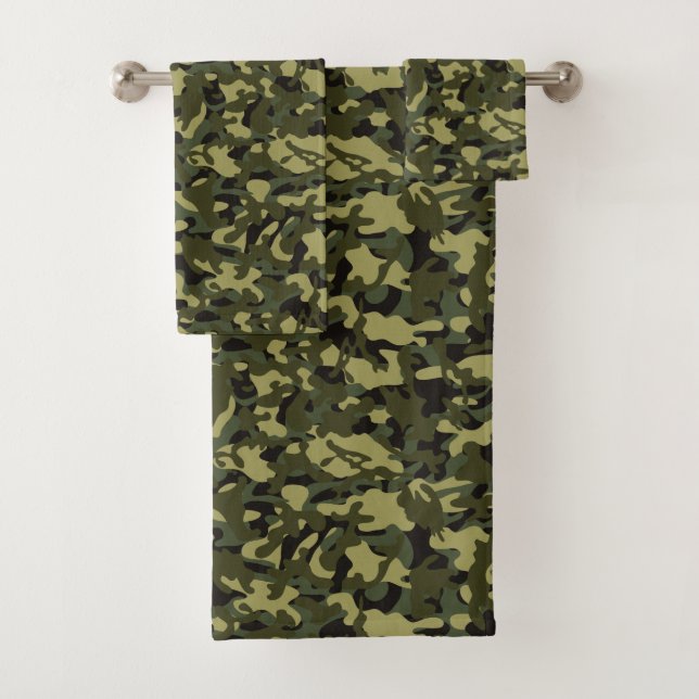 Euro Spring Camouflage Bath Towel Set (Insitu)