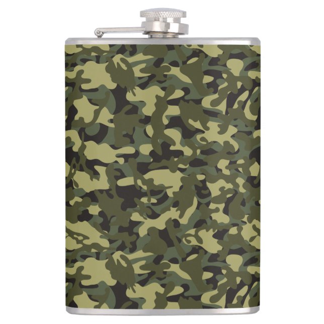 Euro Spring Camouflage  Hip Flask (Front)
