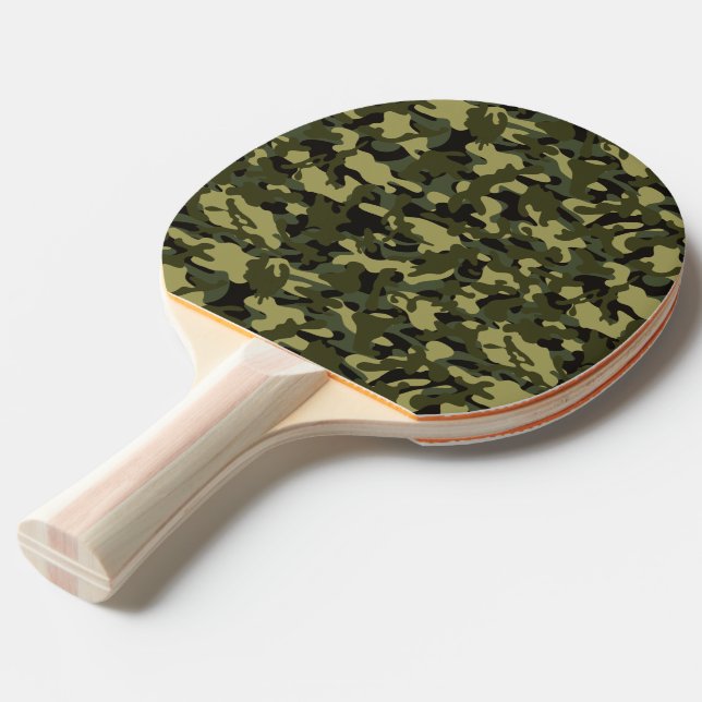 Euro Spring Camouflage Ping Pong Paddle (Front Angle)