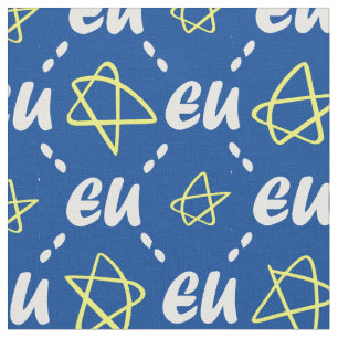 Euro Union flag blue white yellow stars Abstractio Fabric