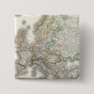 Europa Atlas Map 15 Cm Square Badge