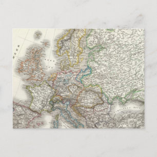 Europa Atlas Map Postcard