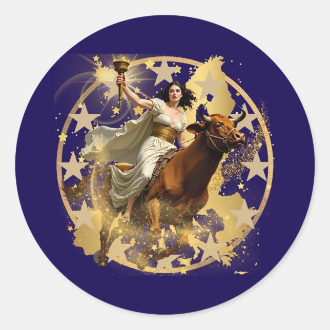 Europa Aurora Classic Round Sticker (Front)