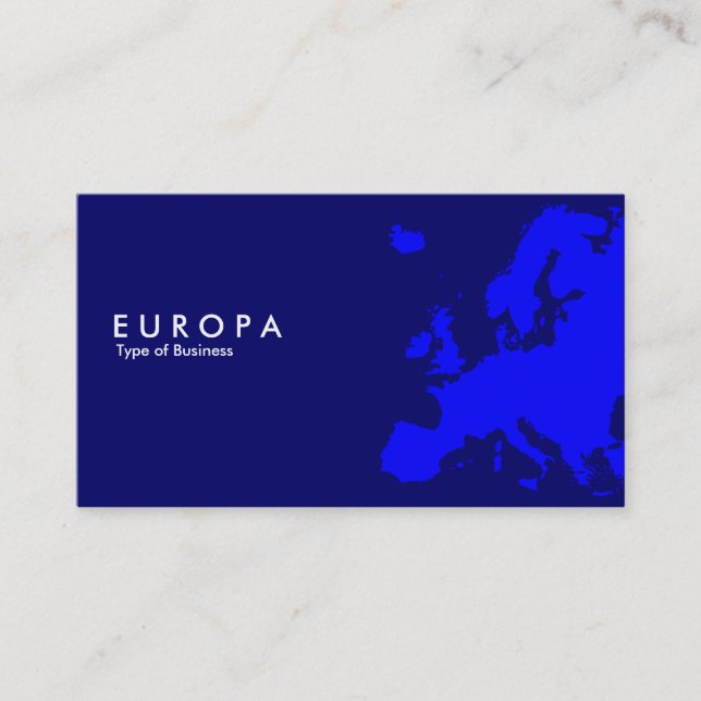 EUROPA Blue - Dark Blue Business Card (Front)