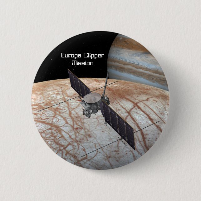 Europa Clipper Mission Spacecraft 6 Cm Round Badge (Front)