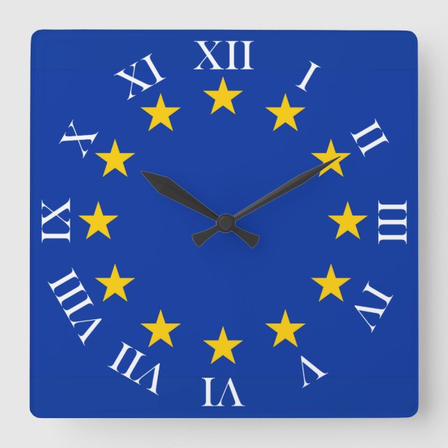 Europa Fahne Square Wall Clock (Front)