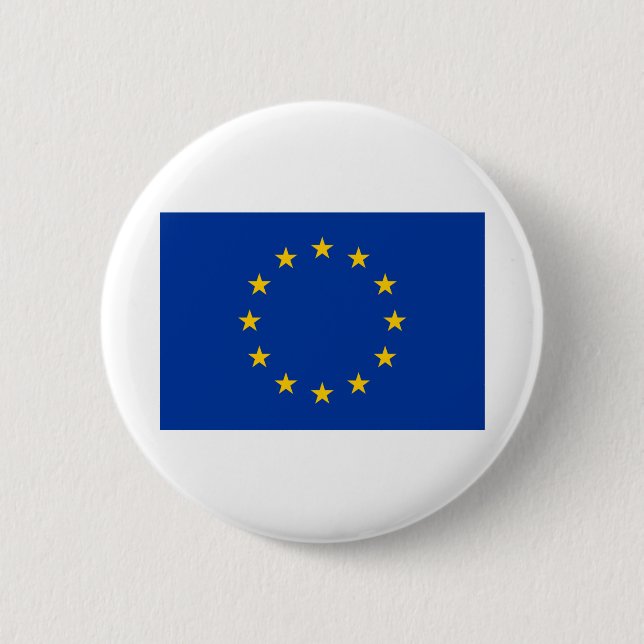 Europa flag 6 cm round badge (Front)