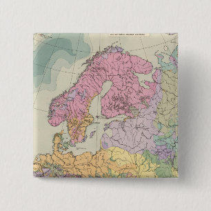 Europa - Geologic Map of Europe 15 Cm Square Badge